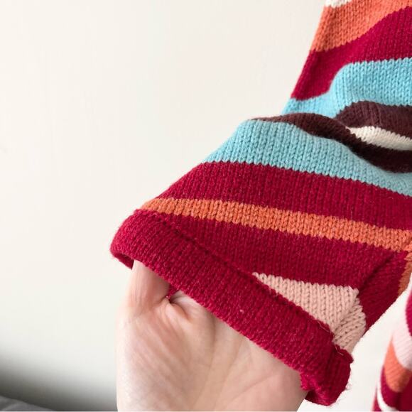 Hayley Menzies Multicolor Sunset Striped Knit Cardigan Duster Sweater Size M - Picture 3 of 11